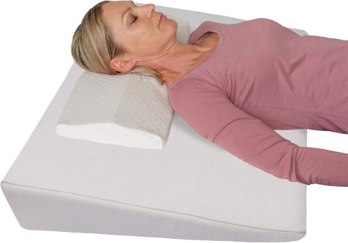Coussin de positionnement triangulaire pour le lit : mémoire de forme, housse lavable, conçu médicalement pour douleur dos et nuque, meilleure respiration et circulation, reflux acide